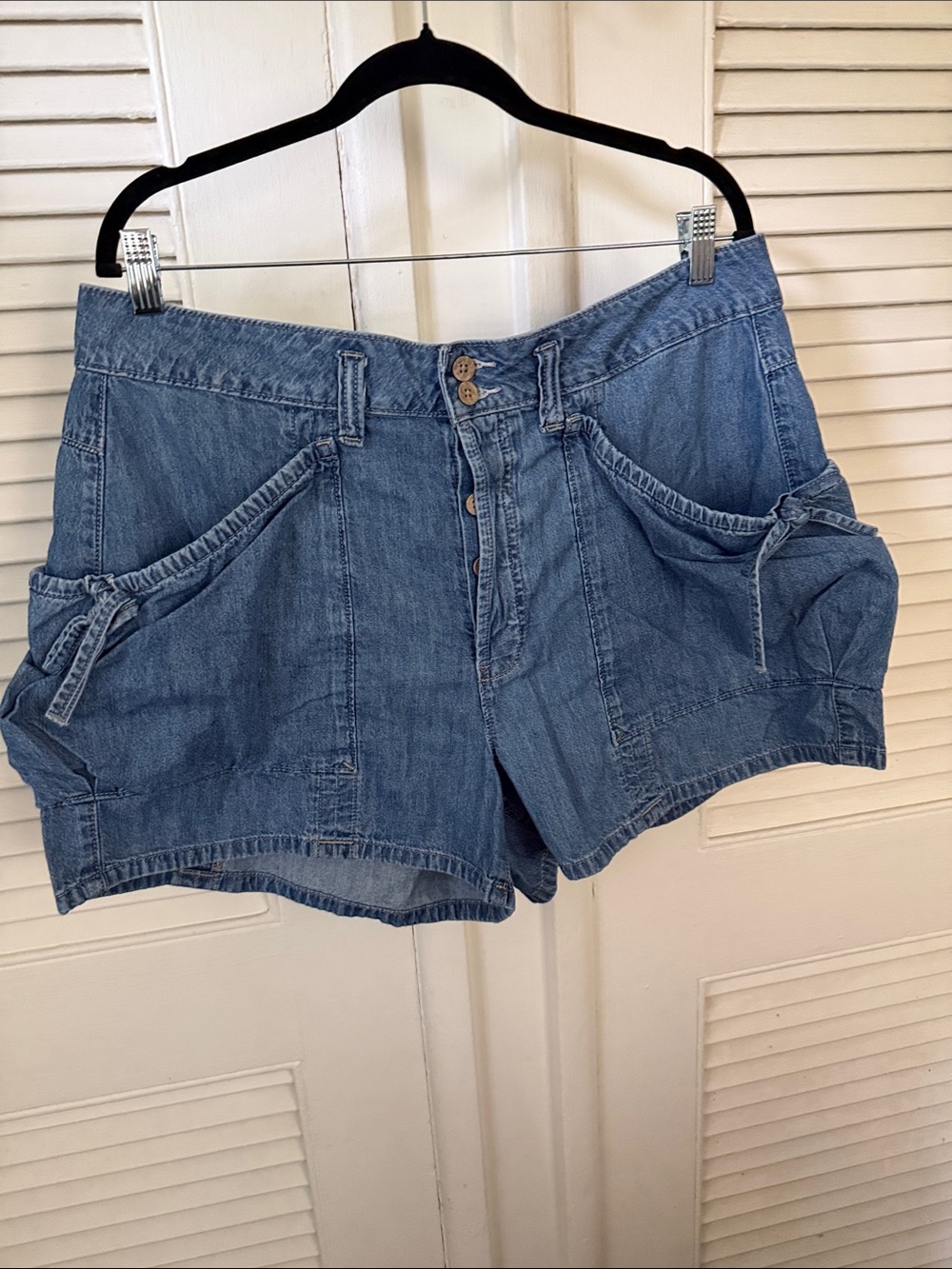 We The Free Denim Utility Shorts - Blue